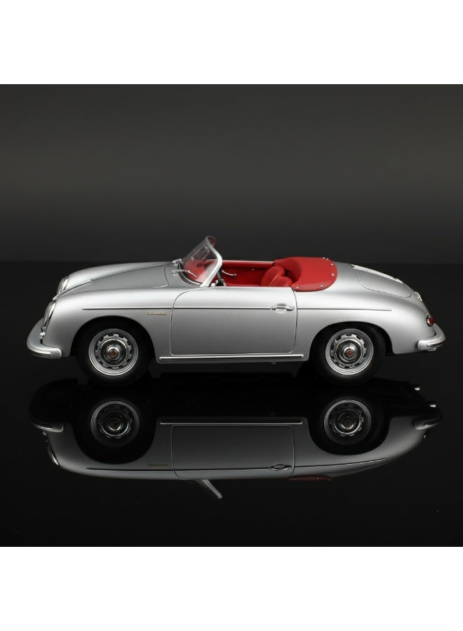 Welly 1:24 Scale Porsche Diecast Model Car - Classic Silver Vintage Replica with Red Interior - Image 4